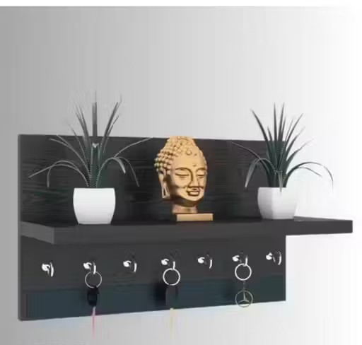 Wooden Key Holder for Wall | 7 Hooks | Modern Home Decor