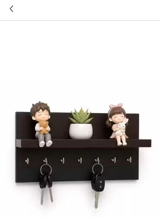 Wooden Key Holder for Wall | 7 Hooks | Modern Home Decor